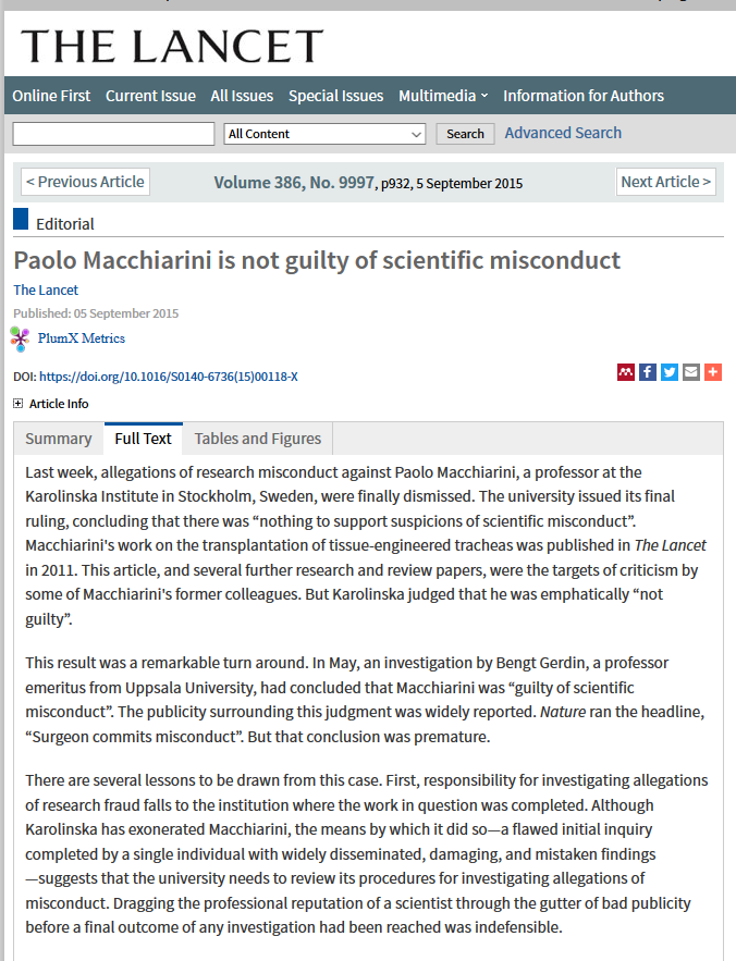 Screenshot-2018-6-22 Paolo Macchiarini is not guilty of scientific misconduct